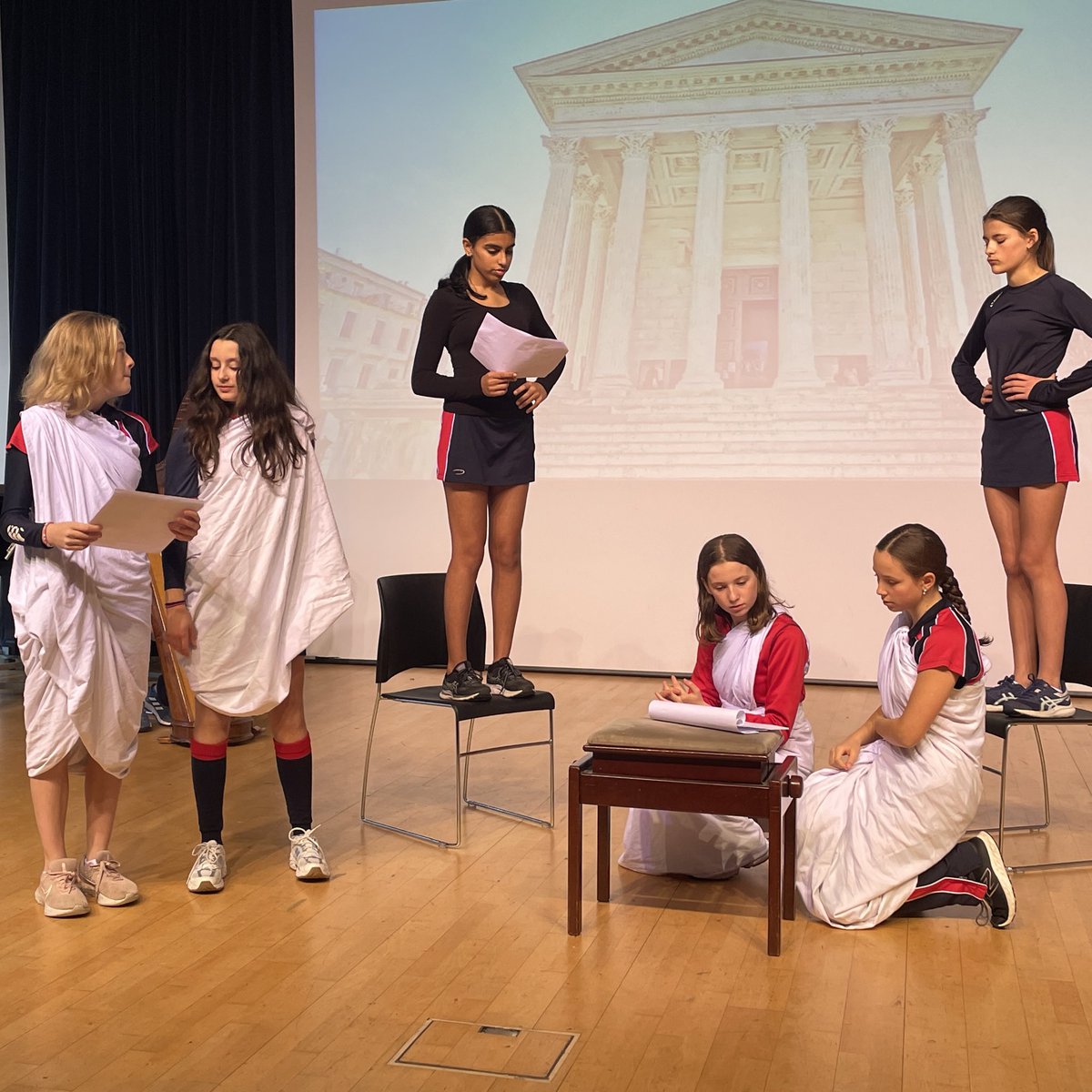 nhehs's tweet photo. #ThrowbackThursday to the end of term when Y9 Red performed a play entirely in Latin! 🏛️👏
https://t.co/G21e9iuX5A
#Classics #learningLatin https://t.co/xS9M3vpvCM