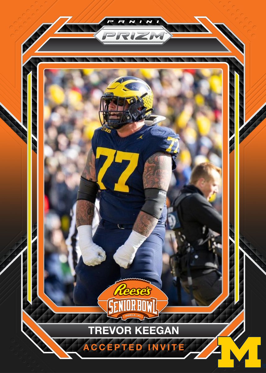 OFFICIAL! OL Trevor Keegan @bigtrevk from @UMichFootball has accepted his invitation to the 2024 Reese's Senior Bowl! #GoBlue #TheDraftStartsInMOBILE™️ @JimNagy_SB @PaniniAmerica #RatedRookie