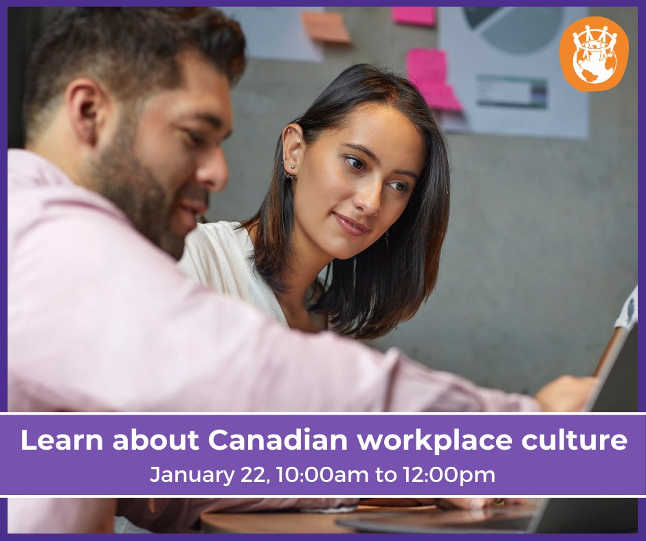 global_place's tweet photo. Would you like to know more about Canadian workplace standards and etiquette? This information session will tell you everything you need to know! To register: email marissa.evans@globalgatheringplace.com https://t.co/eBg175tzN8