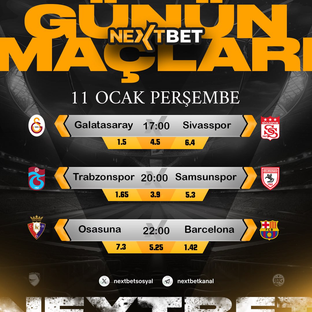 NEXTBETSOSYAL's tweet photo. #SVSvGS
⚽️Günün Öne Çıkan Maçlarında NEXTBET'de Kazan!
💯Yüksek oranlar kuponlar ve çevrimsiz bonuslar sizleri bekliyor !
NextBet Giriş📲https://t.co/ZH3O4iNnsr
#Zorbayküçük #AliTurap #Zaha #KeremDemirbay #samsunspor #Mertens #Kerem Halil Deniz Zeyrek https://t.co/OUuESX861J