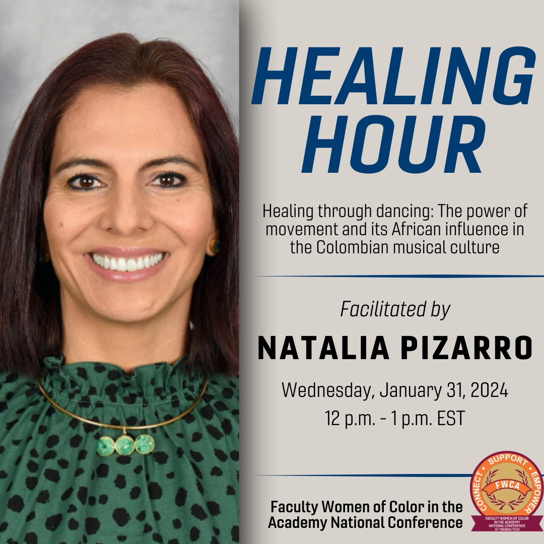 vtfwca's tweet photo. JOIN US for our first Healing Hour of 2024, "Healing through dancing: The power of movement and its African influence in the Colombian musical culture," facilitated by Natalia Pizarro! 💃

#InclusiveVT #FWCA #FWCA2024 #FWCA24 #HealingHour #FWCAHealingHour #HealingThroughDancing https://t.co/tf0vSzcBTE