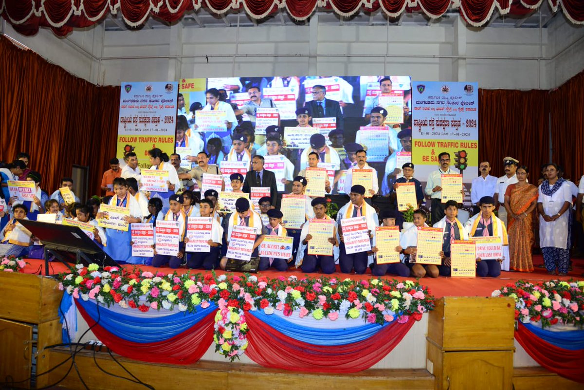 Inaugurated “National Road Safety Week” in Mangaluru city with Dr. Vijyakumar, VC of Yenepoya University, RTO, Bharat Scouts and Guides, NSS, & other esteemed guests. let's unite to prioritize road safety and make a positive impact this year. @DgpKarnataka, @AnupamAgrawal16