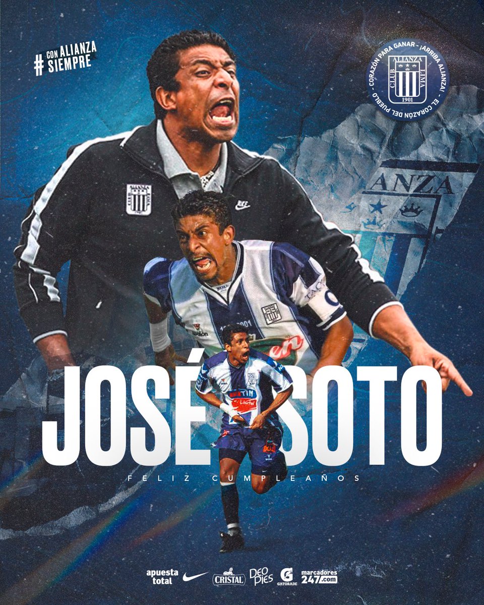 ClubALoficial's tweet photo. 🎉¡Feliz cumpleaños, 'Pepe' Soto! 🎉 

Hoy celebramos el cumpleaños de nuestro ex jugador campeón con la blanquiazul en el 2001, 2003, 2004 y 2006. Envíale tus saludos en este día. 

¡Los mejores éxitos! 🎂🎊 

#ArribaAlianza https://t.co/32bMt7X0NR