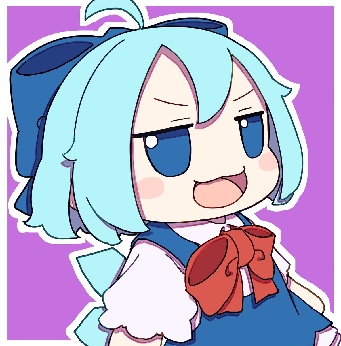 cirno 1girl solo ice wings blue hair bow wings blue eyes  illustration images