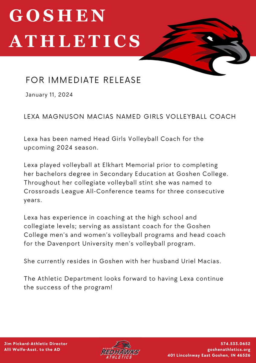 GoshenAD's tweet photo. New GHS Volleyball Coach! 🏐🏐🏐 https://t.co/LnTxq2rvyG