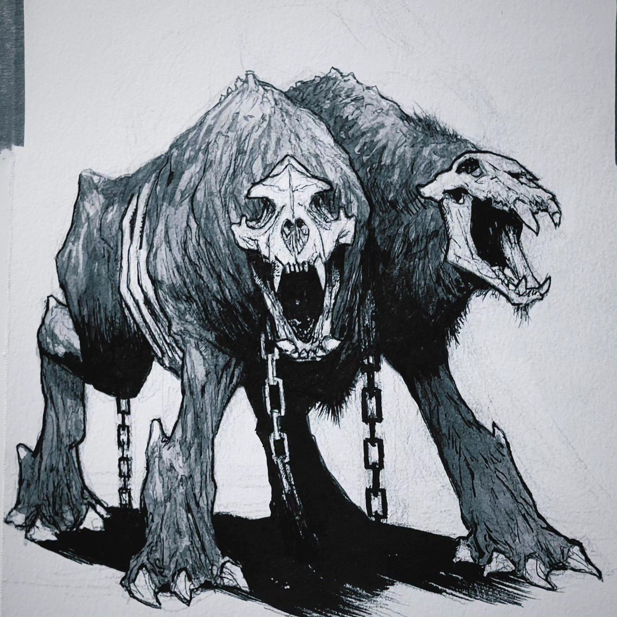 「Threw some inks on this Demonic dog, nic」|Christian DiBariのイラスト
