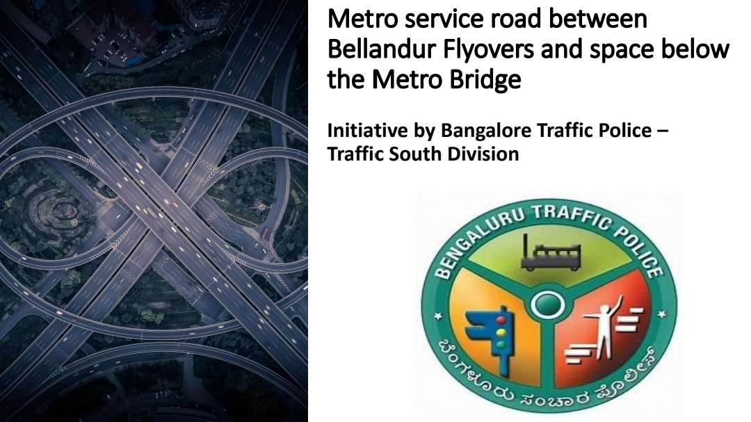 DCPSouthTrBCP's tweet image. Tweet 2:
"Identifying an unused route under flyovers from Bellandur to Ecospace, we collaborated with BMRCL to craft a new lane, easing the journey from Sarjapur to Ecospace, bypassing Ibloor congestion. #Bengalurupolice #EfficientCommute (2/5)