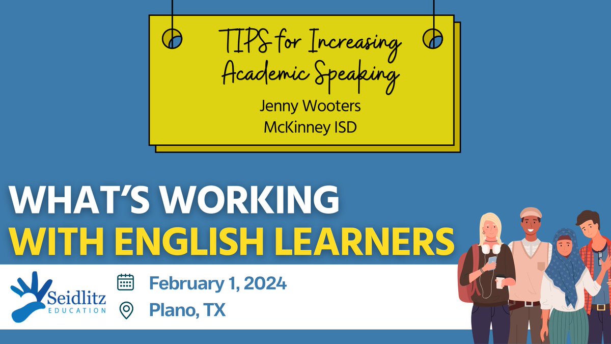 We're excited for every minute of #WhatsWorking24, but we're extra excited about @jennyw4ELLs'  presentation on increasing academic speaking! Who will we see there? seidlitzeducation.com/upcoming-event…