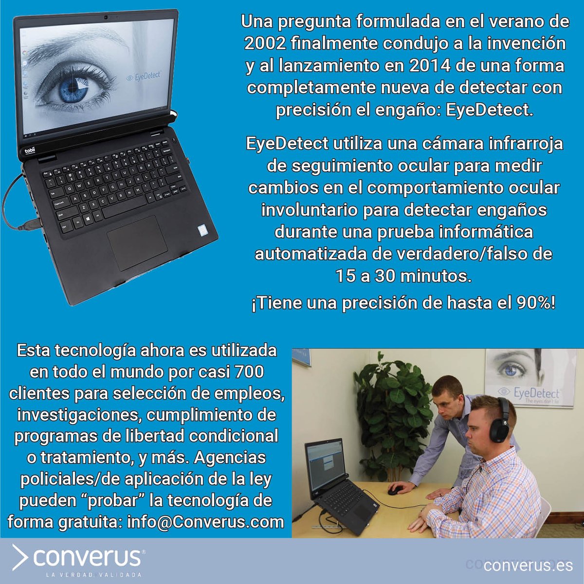 ConverusCEO_es's tweet photo. ¿Ha leído la notable historia detrás de la #invención del #Detector de Mentiras más avanzado y preciso del mundo? Aquí hay un resumen rápido, pero lea la fascinante historia completa: https://t.co/dQqIIaZ12r #polígrafo https://t.co/NagH6YZ5xN