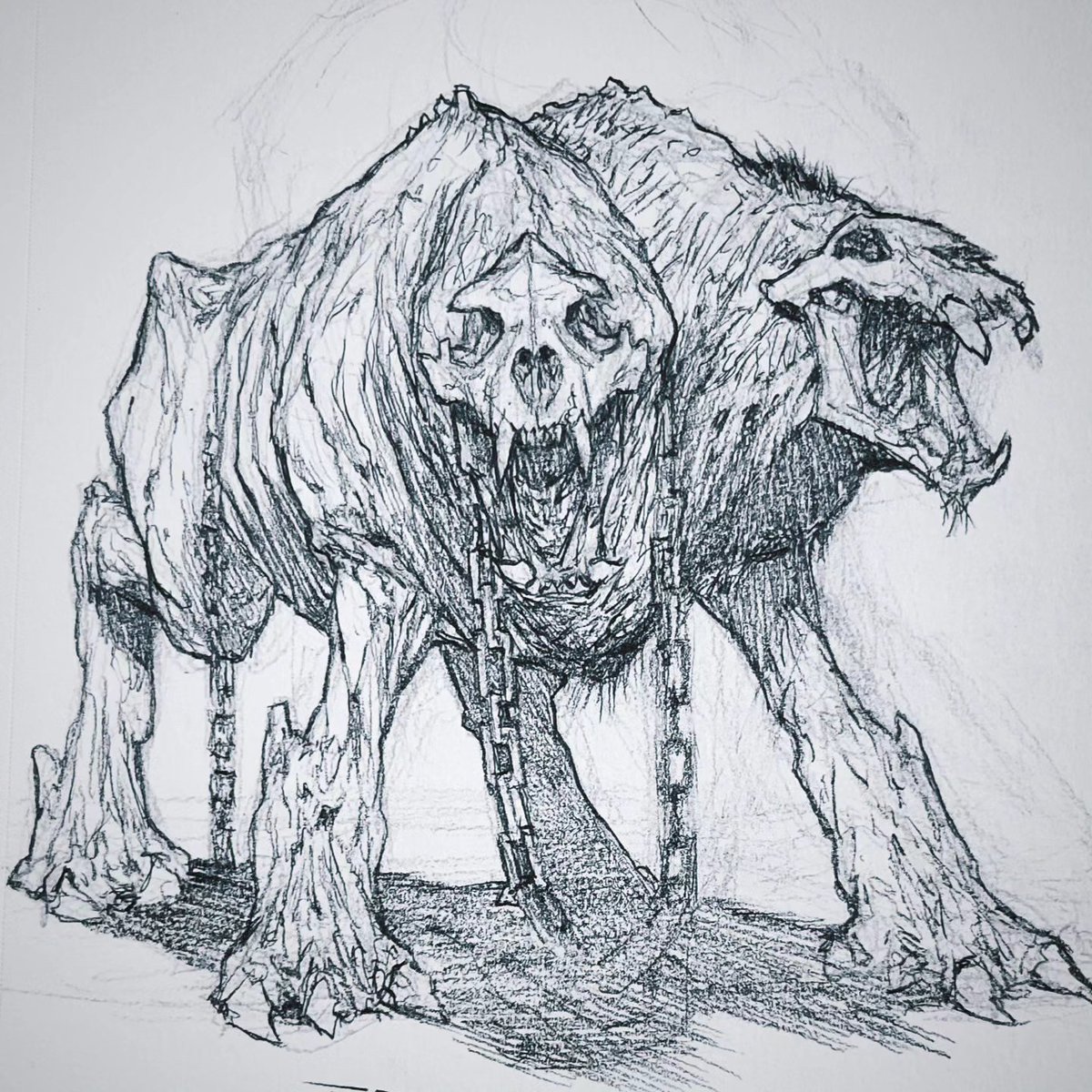 「Threw some inks on this Demonic dog, nic」|Christian DiBariのイラスト