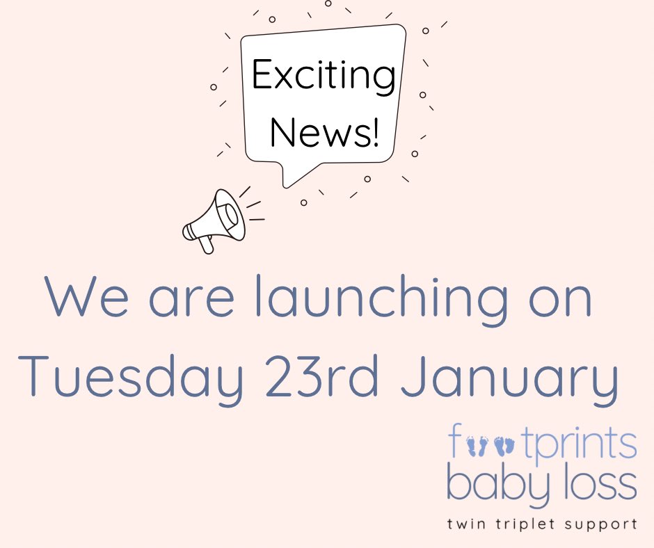 We are so pleased to share the news that we will be launching our new charity Footprints on Tues 23rd January. It would be so helpful if you can share this with your community so that we can reach as many as possible. #footprintsbabyloss #twinloss #tripletloss #footprints