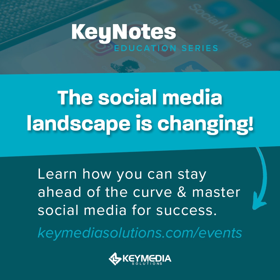 Have you registered for KeyNotes yet? Take advantage of this opportunity to understand how social media can help your business reach new audiences, engage customers, gain brand loyalty, and convert web traffic into sales. 

Register today at keymediasolutions.com/events #KeyNotes