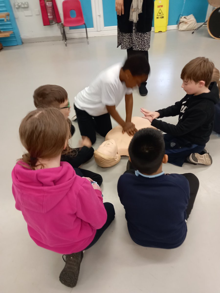 Year 5 had a great time learning life saving skills today. Thank you mini-medics!