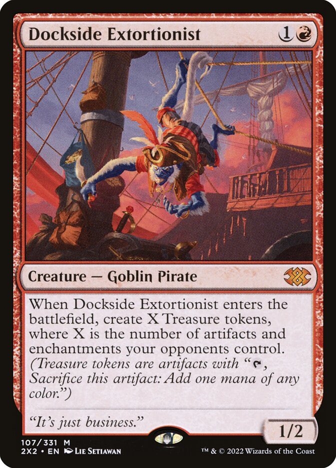 DrunkenElder's tweet photo. Here’s a self assembling combo for Red Black + decks:

Tutor for Ardent 
Ardent returns Tutor
Tutor for Twinflame
Twinflame Ardent returning Twinflame
Twinflame Ardent and the copy to return Twinflame and Tutor
Tutor for Dockside

Twinflame on Dockside + Ardent = many hasty dudes https://t.co/2gYniaNf9q