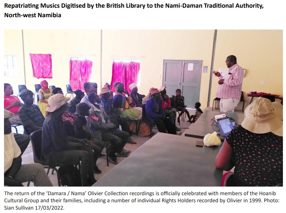 🎶 The paper documents the process of repatriation and permissions negotiations around sound recordings. It illustrates complexities that arise as different worlds and expectations intersect around #music, recordings, #archives and #rights ...

[images shared with permission]