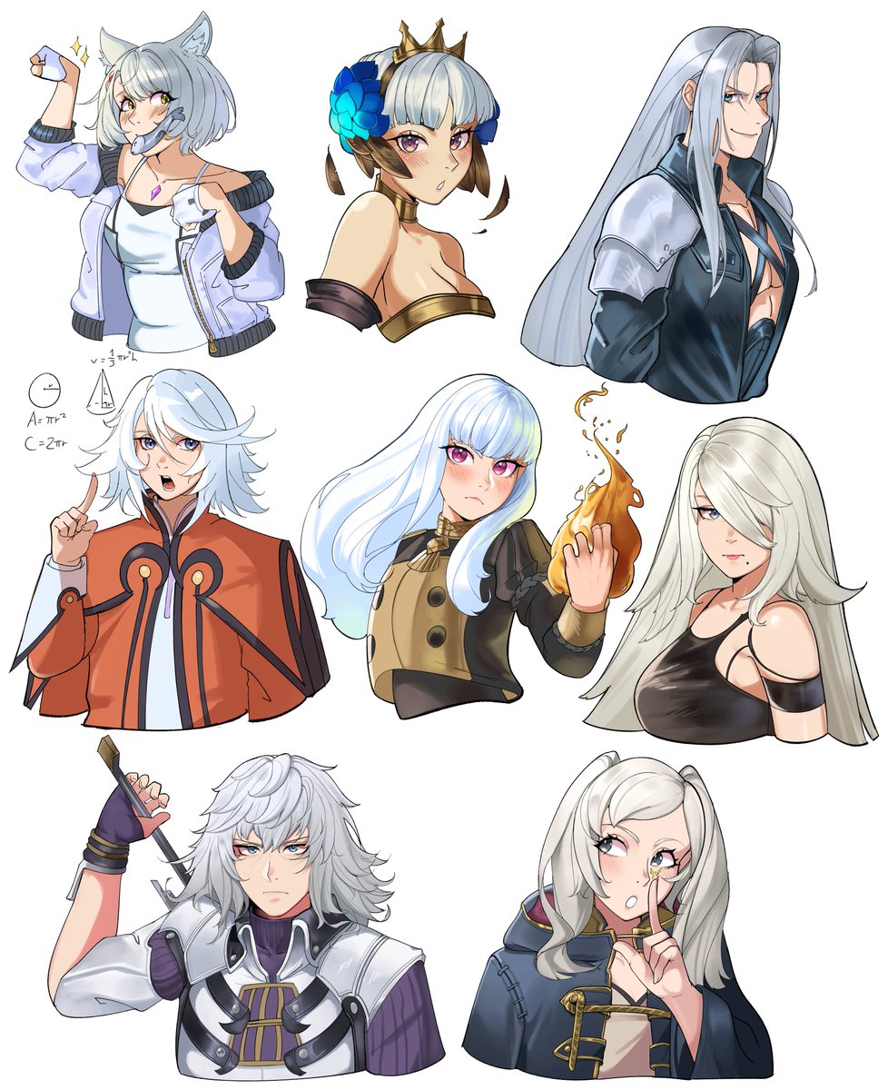 JRPG x White/Silver hair