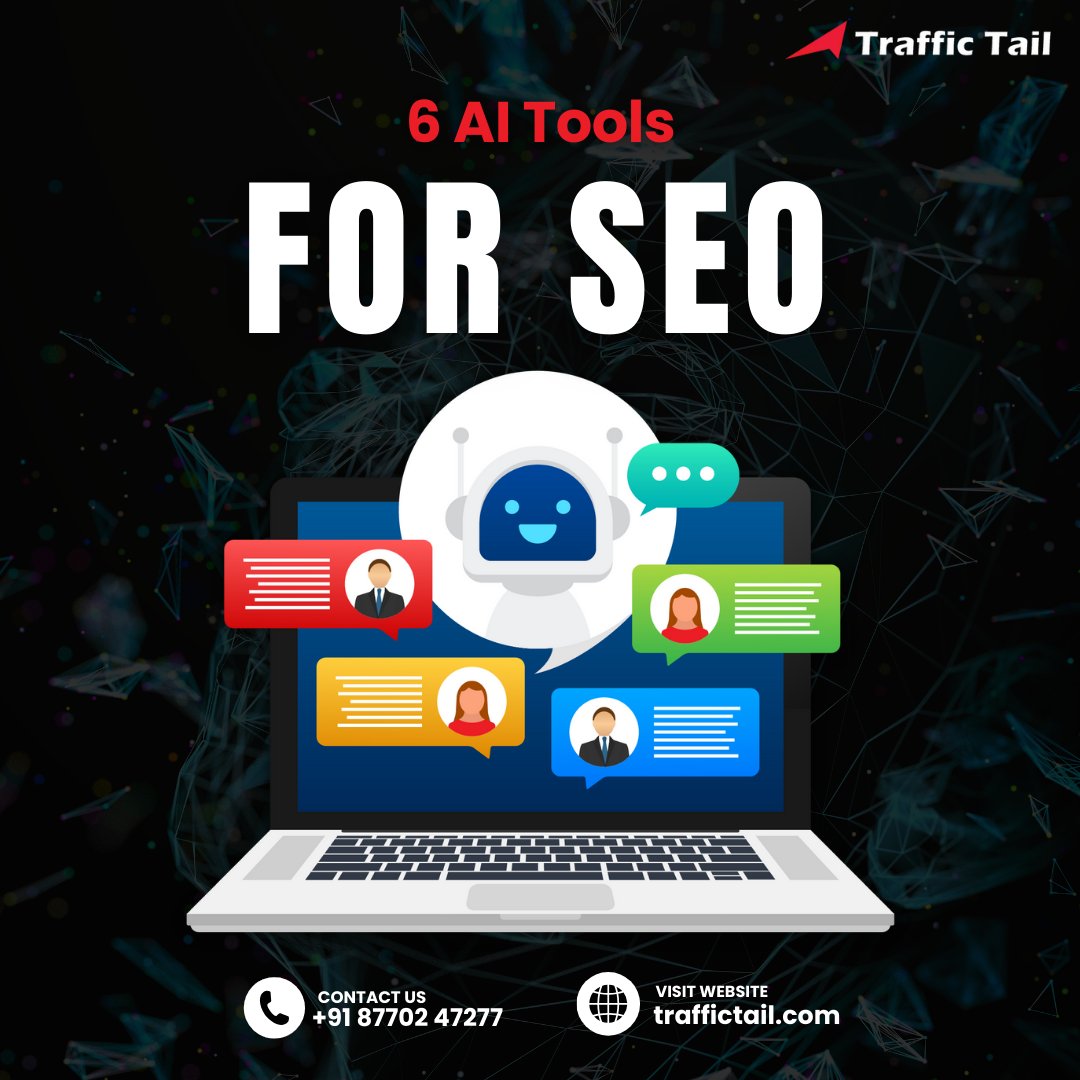 traffictail's tweet photo. Revolutionize Your SEO Strategy with these Cutting-edge AI Tools: 

👉 SEMrush
👉Jasper
👉SEO. ai
👉SurferSEO
👉MarketMuse
👉Serpstat

#traffictail #ai #aitools #aitoolsformarketers #aitoolsyouneed #SEO #seoexpert #seoagency #marketing https://t.co/MTc2vfNlyE