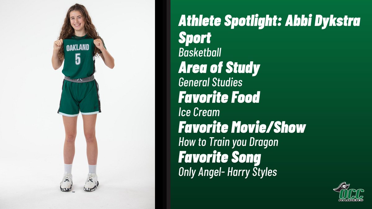 OCCAthletics_'s tweet photo. Athlete Spotlight! 

Say hi to Abbi Dykstra! 

#RollRaiders https://t.co/iiGqzDLKQ7