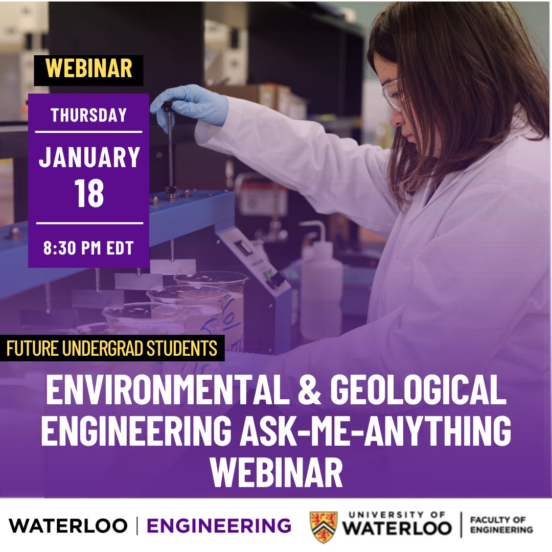 Join us on Thursday, January 18th at 8:30pm ET to learn how our undergraduate students in environmental and geological engineering are using sustainability, mathematics, and science to realize their ambitions! Register now: bit.ly/48pwJFF