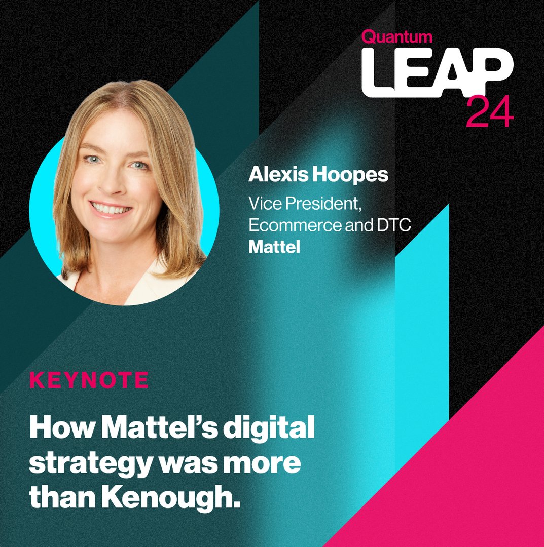 quantummetric's tweet photo. 📣 LEAP 2024 Keynote Session 📣

Join Alexis Hoopes from Mattel &amp; Quantum Metric's, Efrat Ravid, for a fireside chat on Mattel Creations' digital journey, exploring digital transformation in the midst of Barbie mania.

Join us in New Orleans: https://t.co/9sIiXU67JE https://t.co/RRBtDty6vN