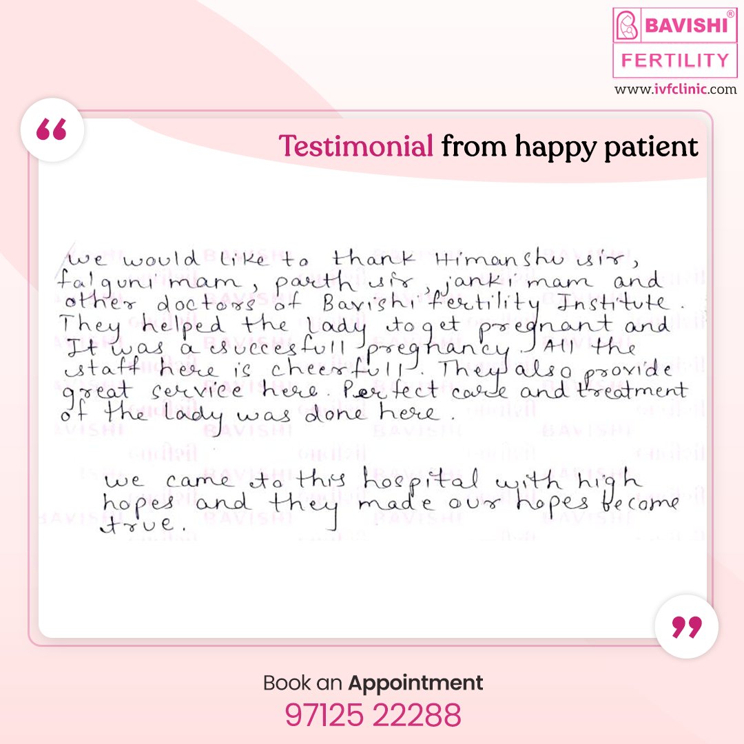 Bavishi_IVF's tweet photo. Bringing dreams to life, one story at a time. Hear from our valued patients about their journey to parenthood with BFI. ๐๐ถ
.
.
.
.
#IVF #IUI #IVFStories #IVFIndia #IUIIndia #Infertility #FertilityTreatment #IVFSuccess #TestimonialTime https://t.co/yMM6EATFuF
