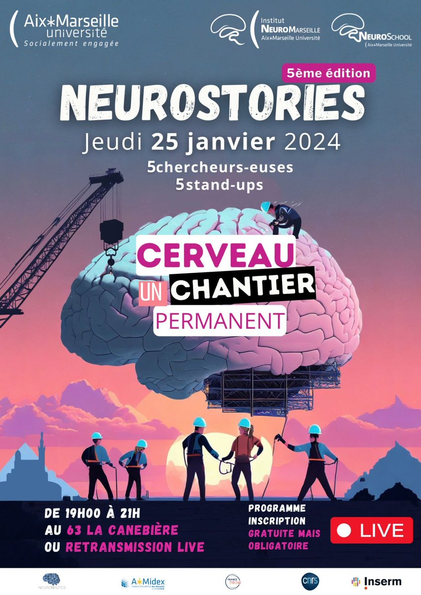 La salle est déjà complète ! 😍
Merci aux 340 inscrits 👏

Mais don't worries! 🤓
Pour les retardataires, le lien du live sera dispo! 

Inscrivez-vous pour le recevoir : lnkd.in/dt8YDA_p

#vulgariseTaScience🧪#Neurosciences🧠#Neurostories👩‍🔬

<a href="/NeuroSchool_mrs/">NeuroMarseille - NeuroSchool</a> <a href="/Neuronautes_/">Neuronautes</a>