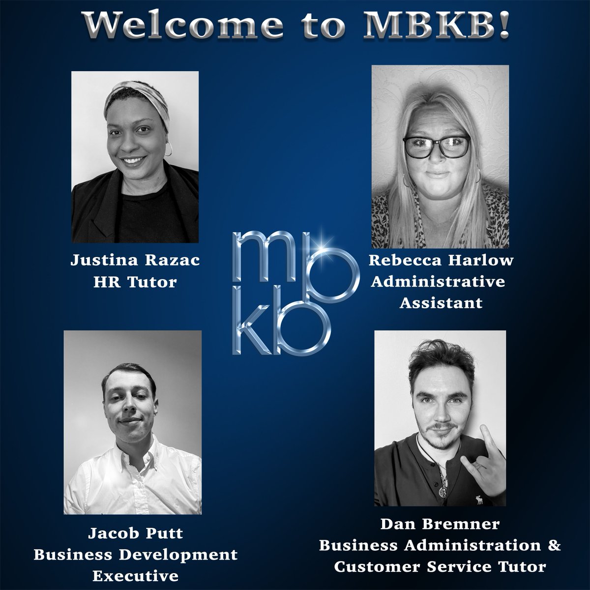 mbkbtraining's tweet photo. Exciting news! 🌟 MBKB is thrilled to welcome sixteen outstanding individuals to Team MBKB! 🚀 Starting with: Justina Razac, Rebecca Harlow, Jacob Putt, and Dan Bremner! 🤝 Let's achieve greatness together! #MBKB #TeamExpansion #WelcomeAboard  #Apprenticeships #TeamMBKB https://t.co/twR5aEkxUO