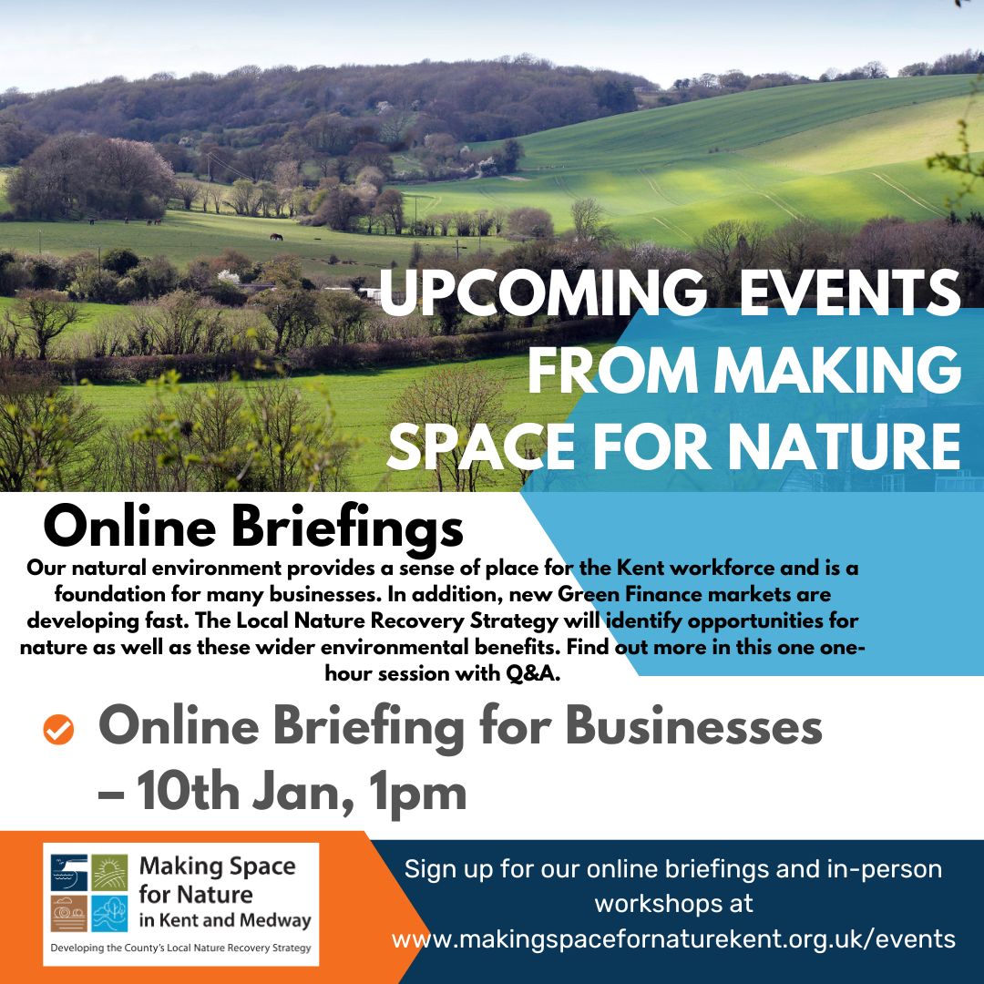 At the start of 2024, @makingspacefornature will be hosting a number of online briefing sessions to provide an introduction to the LNRS.  You can book using this link: makingspacefornaturekent.org.uk/events/ - or head to their bio and click the link there.