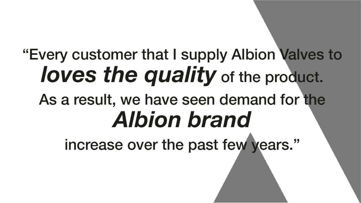 Thank you to all of our customers who took the time to give us their feedback in our 2024 Customer Satisfaction Survey. It is always interesting to hear what our customers have to say and it enables us to gain really good feedback and great insights! albionvalvesuk.com