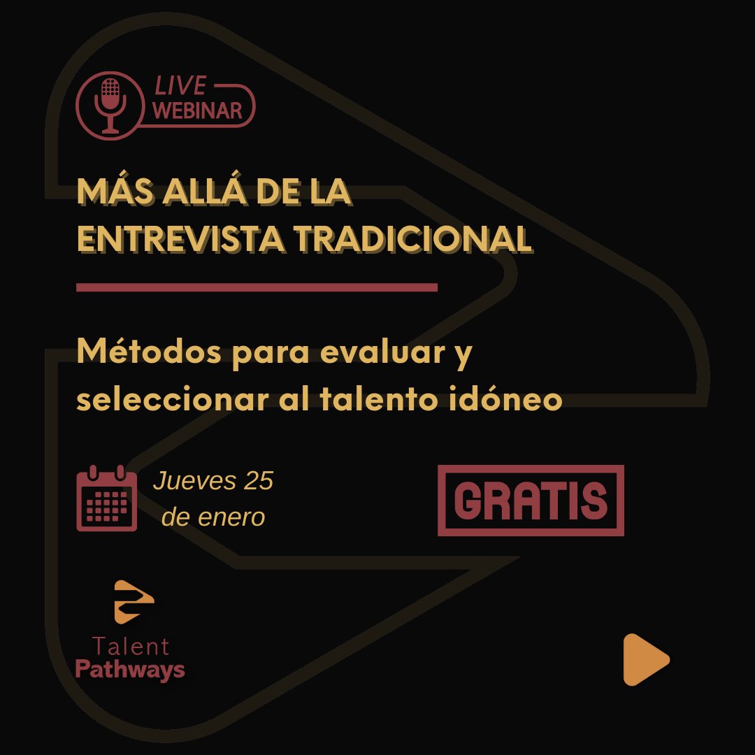 talent_pathways's tweet photo. 🚀 Únete a nuestro webinar "Más allá de la #entrevista tradicional: Métodos para evaluar y #seleccionar al #talento idóneo". 
 
Descubre estrategias avanzadas de #evaluación y #selección. 

📌 Regístrate ahora para obtener acceso: 
 
🔗https://t.co/TIW5QtYgZX 

#Trabajo #RRHH https://t.co/8LIwQugtXK