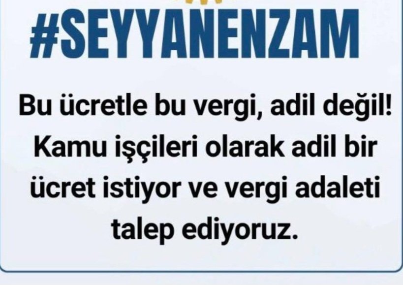 parshaberr's tweet photo. #iscineistiyor
#VergideAdaletİstiyoruz 
#SeyyanenZamİstiyoruz https://t.co/5CFQnf4t27