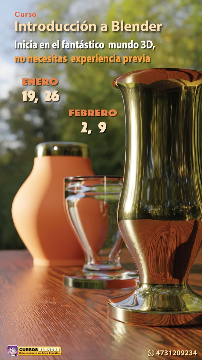 casyopea's tweet photo. ¡Arte digital con software libre!  
Curso de Introducción a Blender para adultos 
¡Conoce una suite de arte digital que te permita realizar tus proyectos! 

¡No necesitas experiencia previa!  

*Pre requisito para cursos especializados
#b3d #Blender3D 

https://t.co/WsqM8VA5RP https://t.co/hHRFTwdmoJ