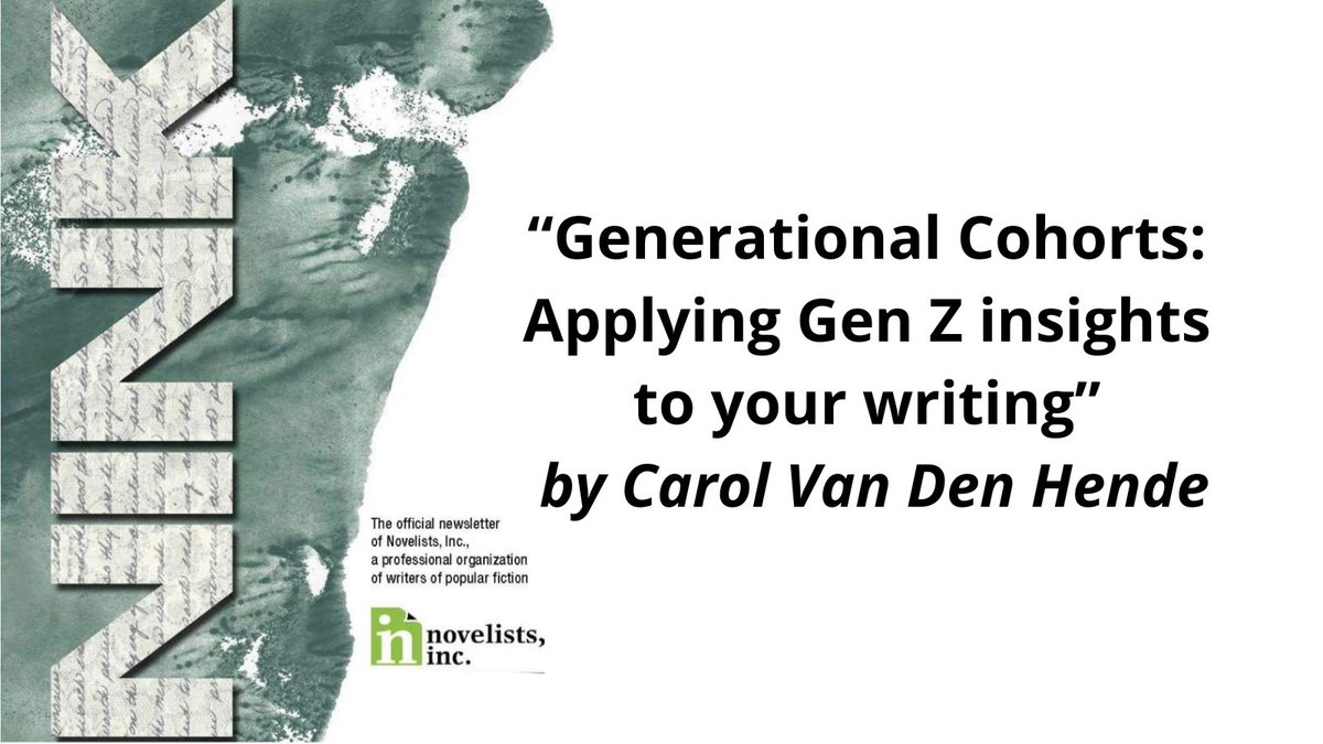 THROWBACK THURSDAY from a past #NINK blog:
"Generational Cohorts: Applying Gen Z insights to your writing” by Carol Van Den Hende

ninc.com/nink-generatio…

#NinkKnowledge #writerslife #writers #author #NINC  #writing #amwriting #writingtips #amediting #writingcommunity