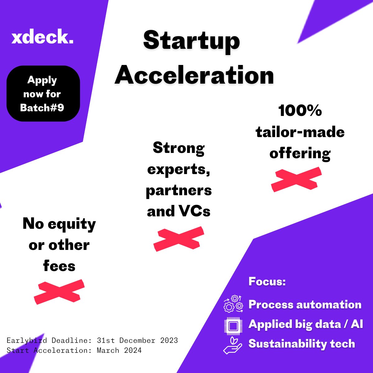 OVHcloudStartup's tweet photo. Are you building a #B2B #tech #startup? Then join the next Batch at #xdeck one of our ecosystem partners in Germany

💸 No equity or other costs!
💥 Expert support
💪 Learn from experienced founders in mentoring sessions

Apply here until end of January: https://t.co/oxoau3peWX https://t.co/Rh0X3xmTAp