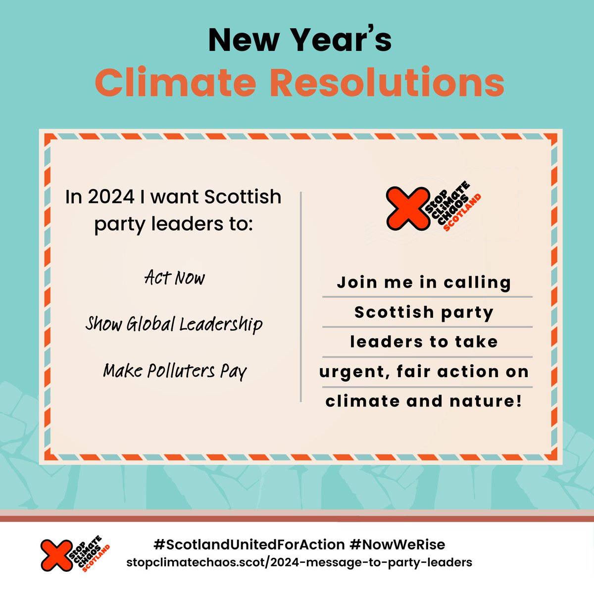 Join @sccscot in making sure that Scotland’s political party leaders hear loud and clear that we care about the climate and nature emergencies. We've taken action & sent a 2024 climate resolution to them - will you?👉 bit.ly/41RleVn #ScotlandUnitedForAction #Fairtrade