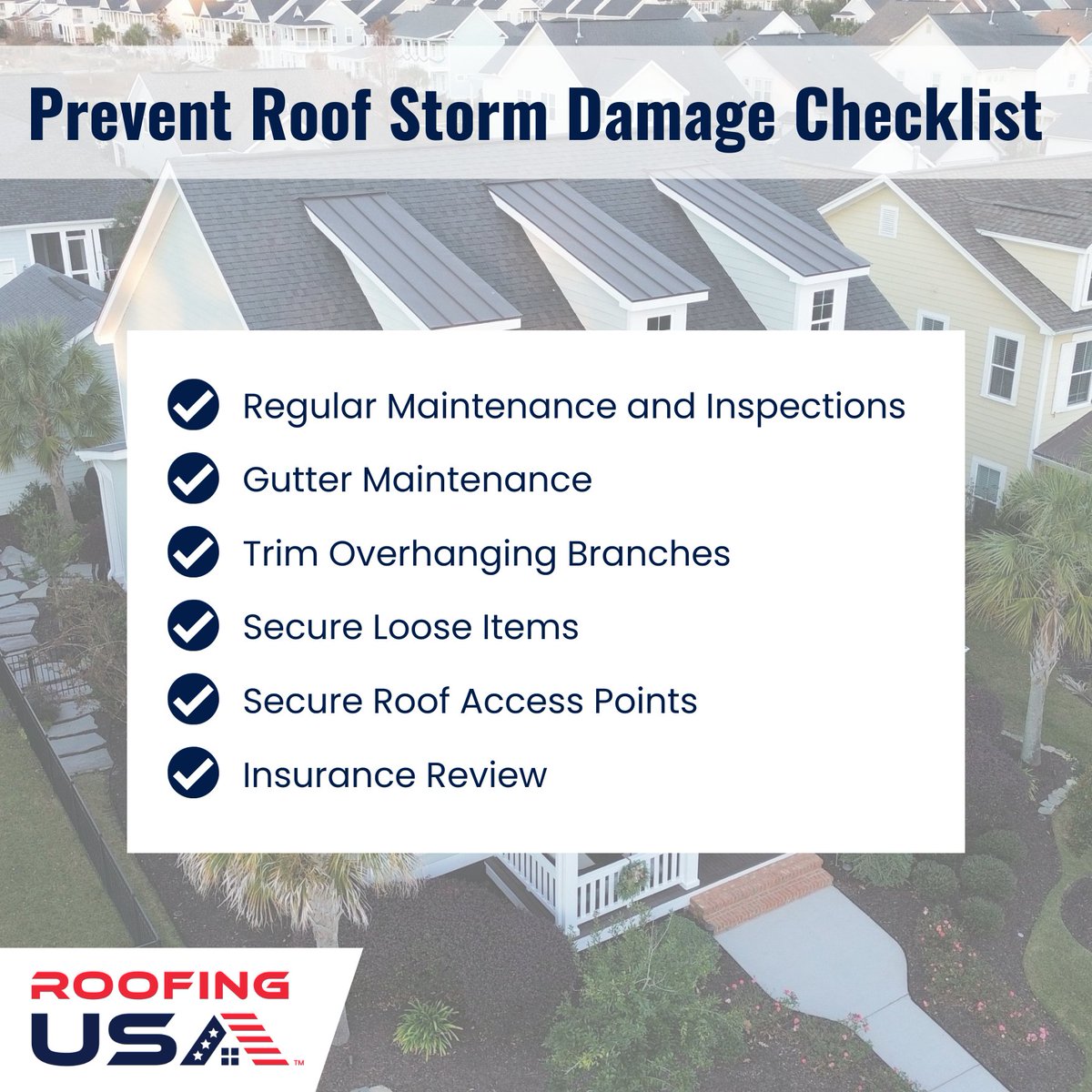 roofingusallc's tweet photo. Shield your home from any storm! 🏠⚡️ Our Roofing USA Preventative Storm Damage Checklist ensures your roof is fortified and ready to weather any storm. Don't wait for disaster – be proactive and protect your investment! https://t.co/MqN81OFZXN