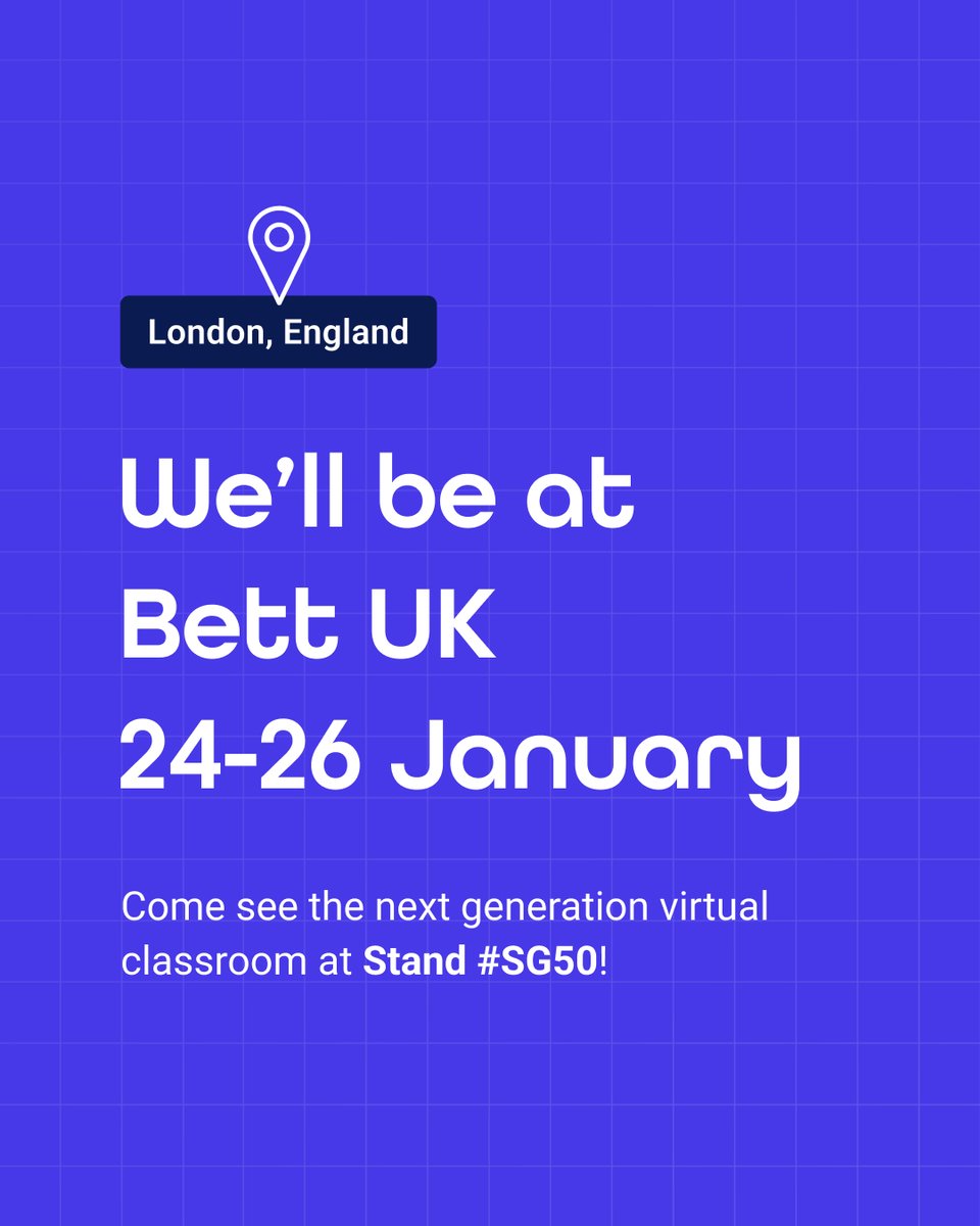 In a few short weeks, we’re headed to #BettUK2024! Join us 24-26 January at stand SG50 to discover the next generation virtual classroom.