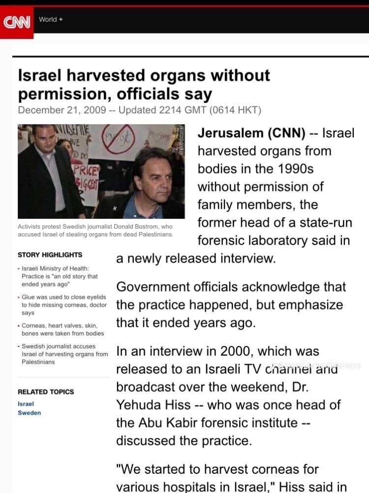erlanishere's tweet photo. Israel's criminality is exceedingly abominable.
They love harvesting organs from corpses, including Palestinians.
#EndIsraelsGenocide https://t.co/buiMrrY2WW