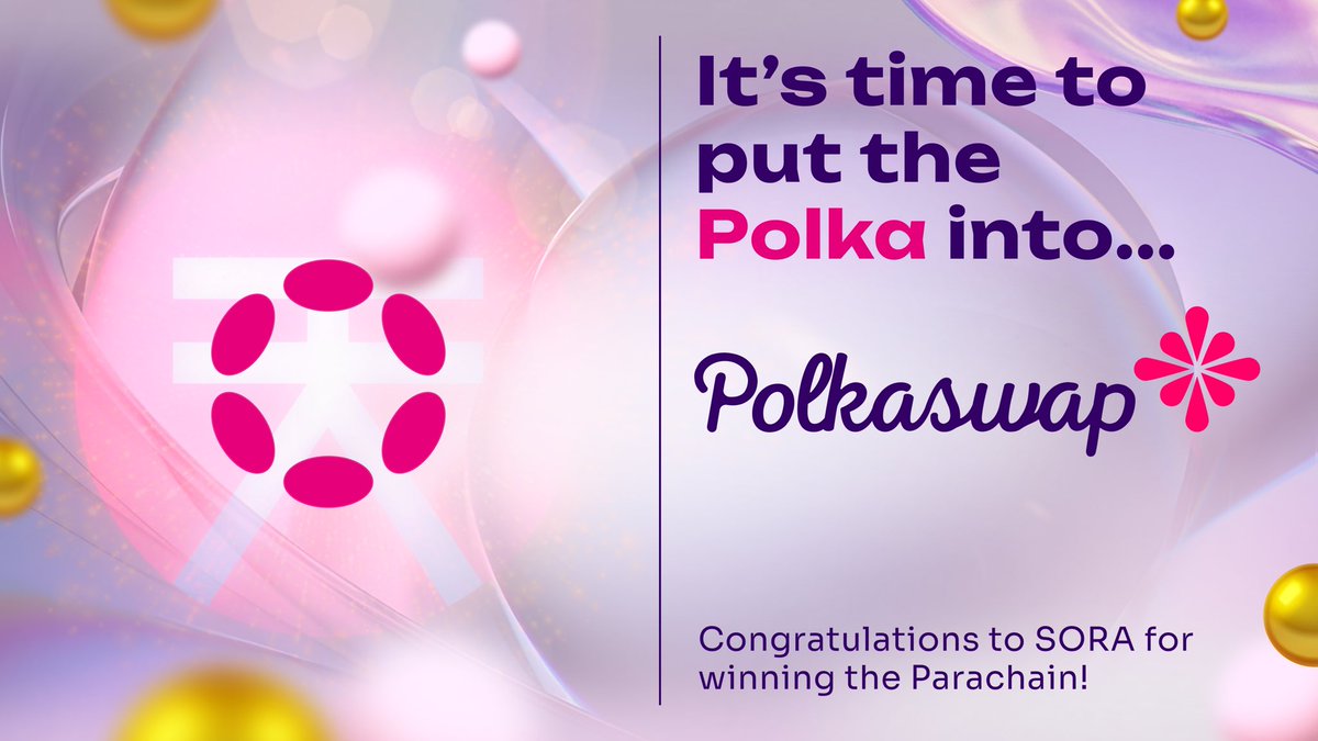 MAJOR MILESTONE ACHIEVED! Cheers to the SORA community for securing a Polkadot parachain!

What does this mean for Polkaswap? 
The HASHI substrate bridge will be extending to <a href="/Polkadot/">Polkadot</a> and Polkadot ecosystem tokens will be listed right here on Polkaswap.io 🌐