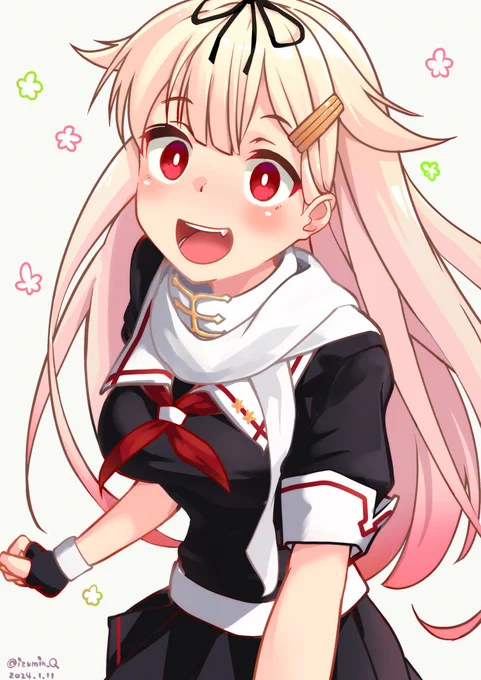 てーとくさん!おさんぽいくっぽい!! はやくはやく!ぽいぽーーーーーいっ! #艦これ版深夜の真剣お絵描き60分一本勝負 #艦これ版真剣お絵描き60分一本勝負_20240111 #夕立