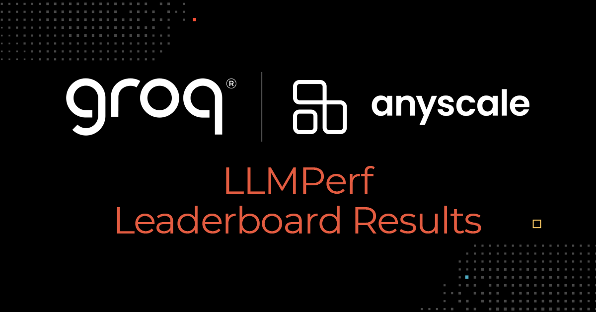 GroqLLC's tweet photo. There's a first time for everything right? Our first public benchmark results are here. Not only are we a part of the LLMPerf Leaderboard by @anyscalecompute, we're LEADING with up to 18x faster #LLM #inference performance compared to top cloud-based providers: https://t.co/0oBM17J2tI

Get the full story on our LPU™ Inference Engine's performance in our latest blog and thanks to the work of our incredible team and the team over at Anyscale!
