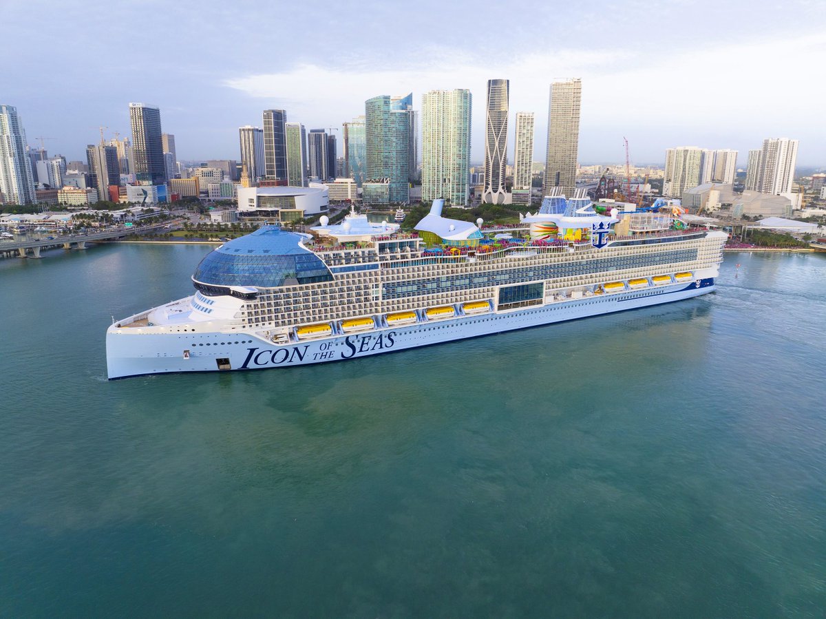 Royal Caribbean's Icon of the Seas arrived @PortMiami yesterday, and we have some exclusive interior images taken on a delivery day: tinyurl.com/5rfxu9jx @RoyalCaribbean @RoyalCaribPR #IconoftheSeas