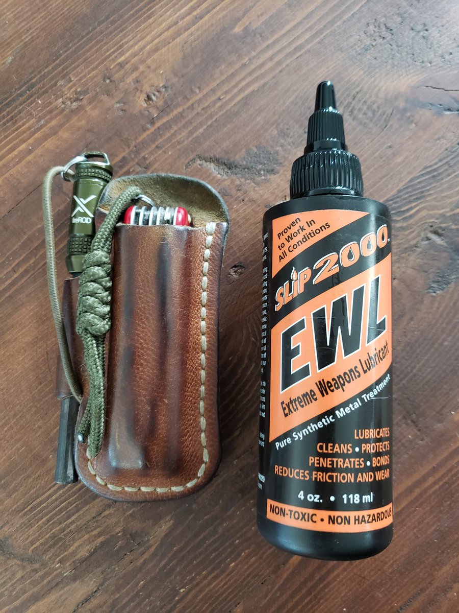 EstelaWildEd's tweet photo. Prepping for another course in a little over a week in Colorado. Tool maintenance and gear repair is so frequently overlooked. Be better than that. This is my preferred "CLP" style treatment for guns, knives, and other vital tools. #EWL #slip2000 https://t.co/JYwUz8cbeA
