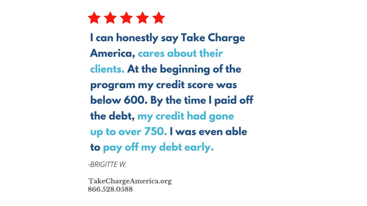 TCAsolutions's tweet image. Good things happen when you&apos;re on a debt management plan. Take our free financial review to see if it&apos;s the right solution to help you pay off your credit card debt. Get started now! #DebtFree
cc.takechargeamerica.org