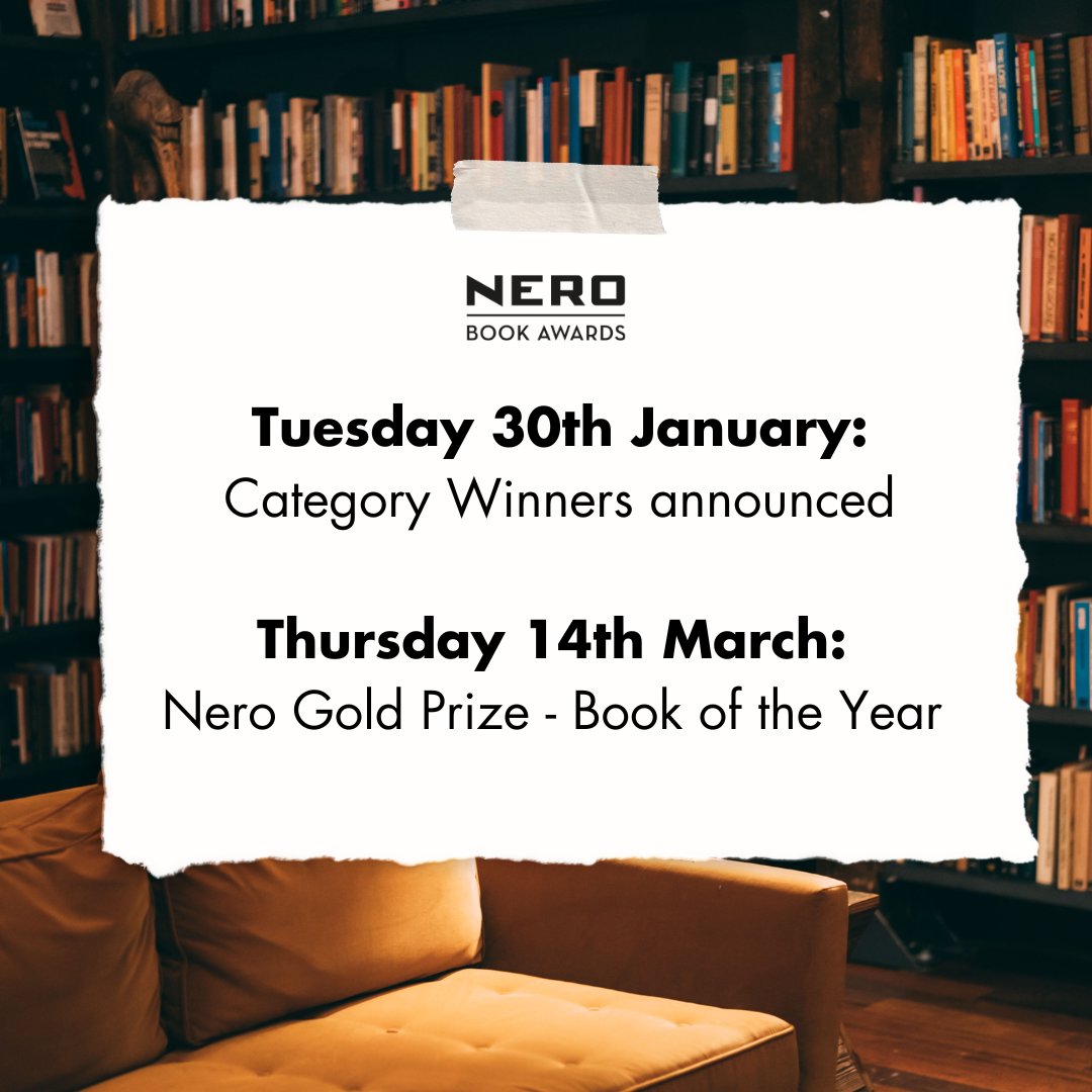 We have some exciting dates for your diary! 📆 🌟At the end of the month, the four category award winning books will be revealed 🌟In mid-March, the overall winner of the Nero Gold Prize Book of the Year will be announced at a prestigious awards ceremony