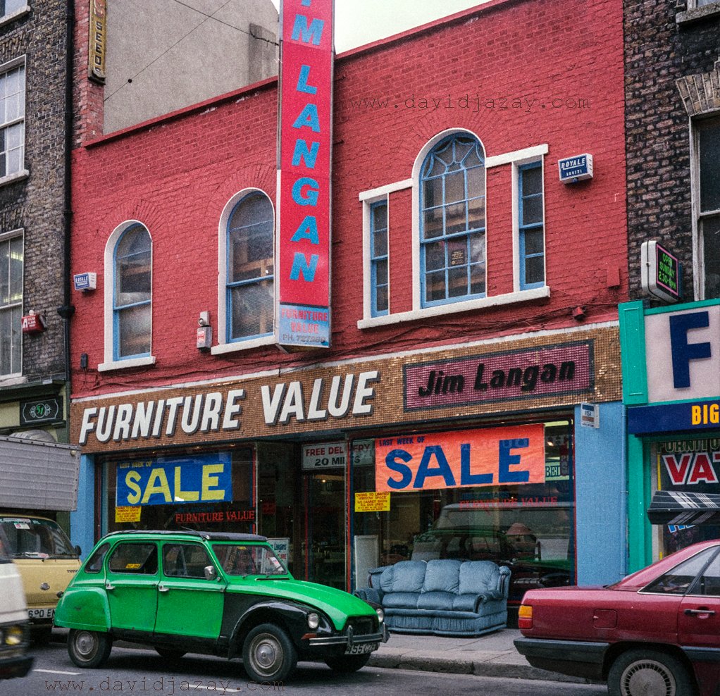 Jim Langan's furniture, Capel Street, Dublin 1991 From #DublinBeforeTheTiger : Best series about Dublin before the boom. For more, please FOLLOW & REPOST For ltd. edition PRINTS, see header. @photosofdublin @OldDublinTown @IBN_Berlin @littlemuseumdub