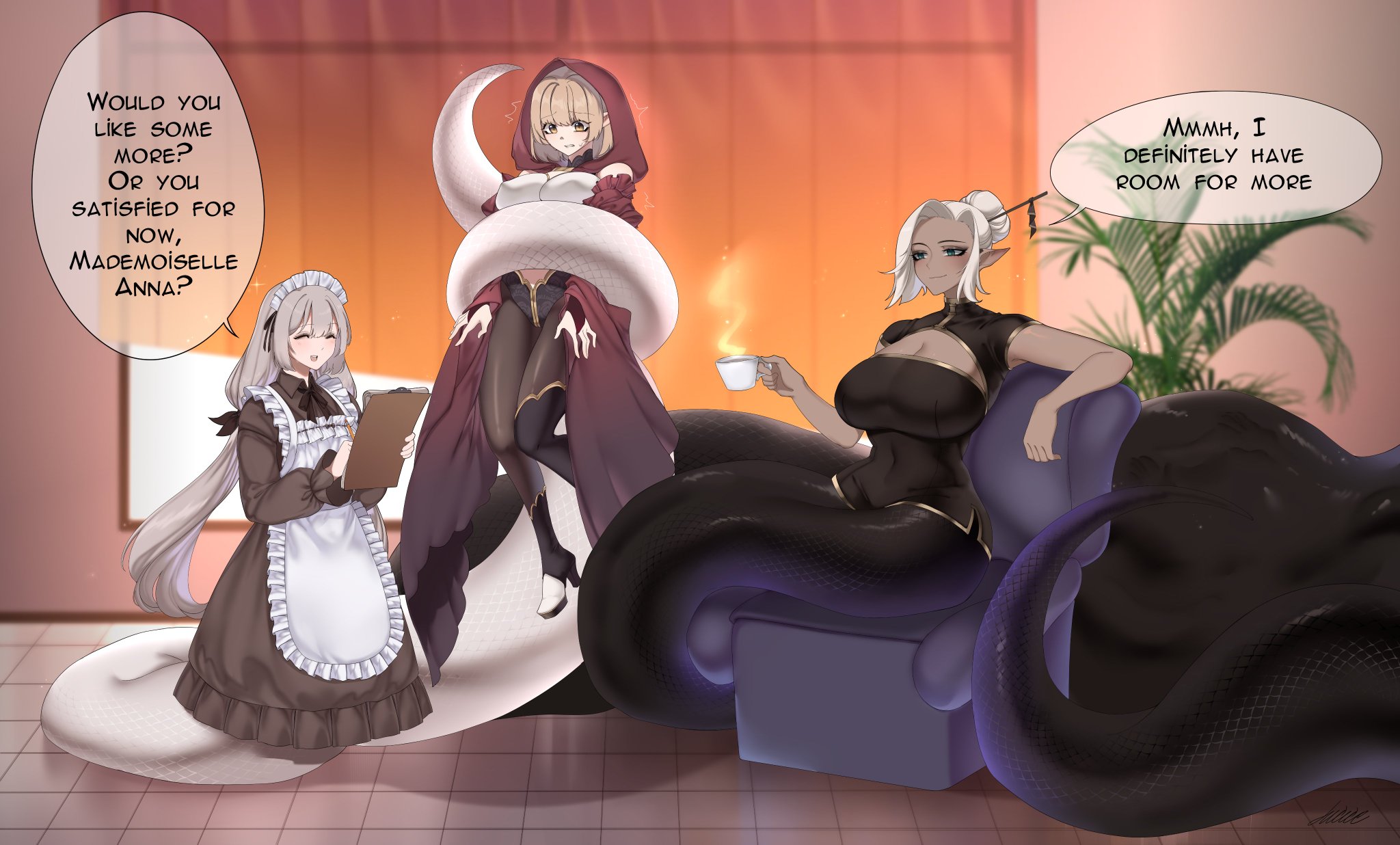 4KKC🇷🇺 on X: Lamias Maid Cafe, which serves cuties as desserts vore  lamia t.coqt7q73ikJn  X