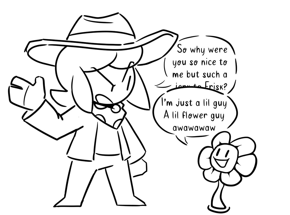 Any time Clover asks Flowey a question he just goes
#UndertaleYellow