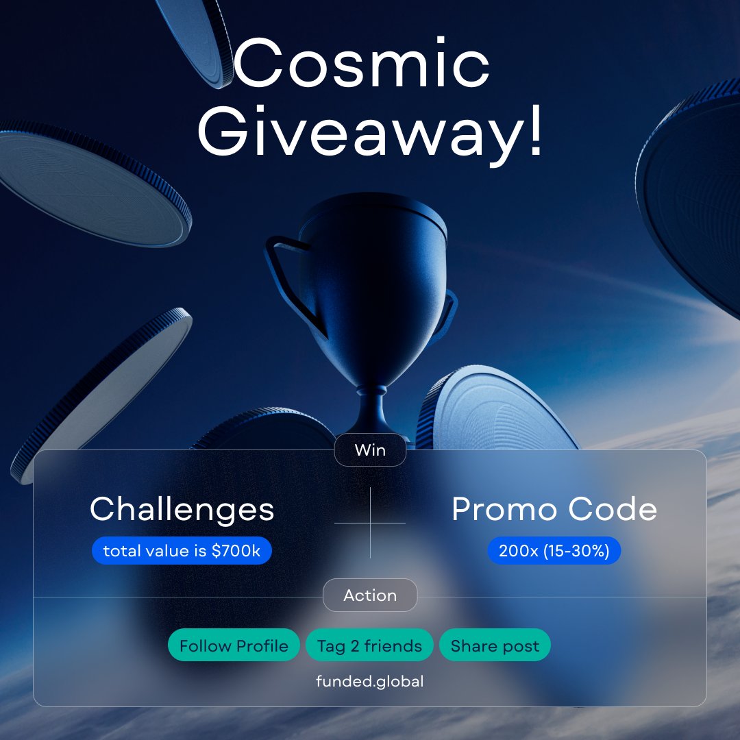 funded_global's tweet photo. #FundedGlobal Giveaway 🌟

Win a prize from a pool worth over $700K+ in Challenges, promo codes + guaranteed 10% off!

How to enter? 🎉 Follow these simple steps and rack up points for a higher chance to win!

Winners on Feb 12th. More info at https://t.co/nUbXZQOrDh ⬅️ #Giveaway https://t.co/C902VPa2MN