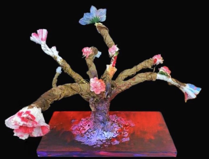 ArtTeacherMS's tweet image. Art II students use mixed media to create their trees. Thanks, #CreatewithBlick , for producing and sharing your fine resources. #ojralltheway